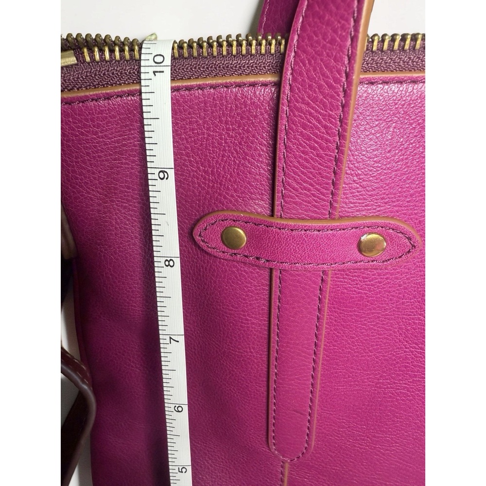 Fossil Felicity Satchel Tote Fuchsia Pink Leather Crossbody Handbag Hardware Nw - Picture 10 of 14